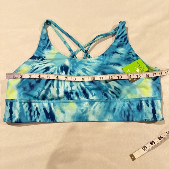 Athletic Works Sports Bra DRI-MORE TECH Blue and White Tie-Dye Women Sz XL, D34 - Picture 3 of 13